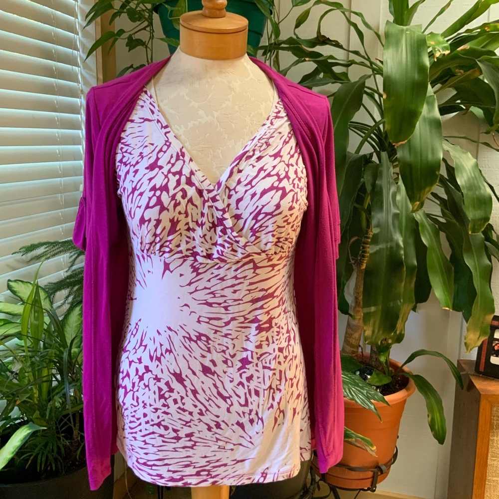 George pink and white Sz Small top